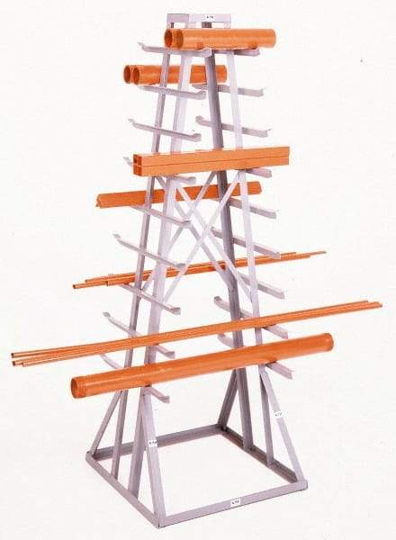 Made in USA - 1,800 Lb Capacity, Gray 2-Sided Horizontal Bar Storage Rack - 30" Wide x 84" High x 30" Deep - Industrial Tool & Supply