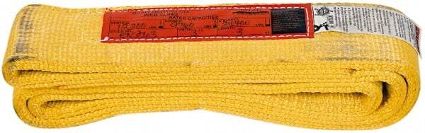 Made in USA - 3' Long x 3" Wide, 12,200 Lb Basket Capacity, 12,200 Lb Vertical Capacity, 2 Ply, Nylon Web Sling - 9,760 Lb Choker Capacity - Industrial Tool & Supply