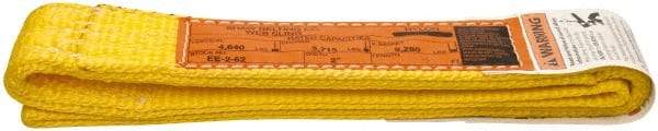 Made in USA - 3' Long x 2" Wide, 4,640 Lb Vertical Capacity, 2 Ply, Nylon Web Sling - 3,715 Lb Choker Capacity - Industrial Tool & Supply