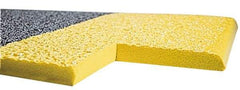 Wearwell - 6' Long x 2' Wide, Dry Environment, Anti-Fatigue Matting - Black with Yellow Borders, Urethane with Vinyl Sponge Base, Rounded on 4 Sides - Industrial Tool & Supply