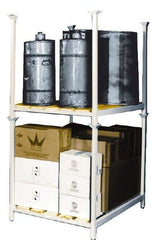 Made in USA - 4,000 Lb Capacity Portable Stacking Rack with Decking - 60" Wide x 42" Deep, Gray - Industrial Tool & Supply