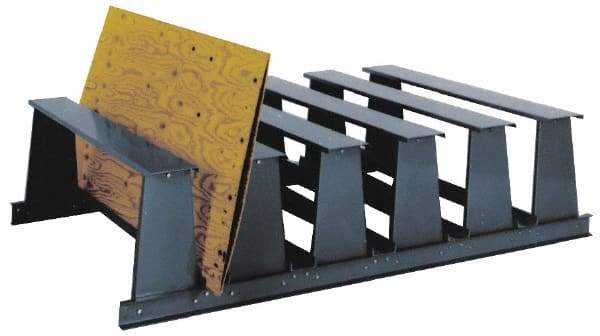 Made in USA - 3 Bay, 19,500 Lb Capacity, Gray Vertical Storage Rack - 84" Wide x 31" High - Industrial Tool & Supply