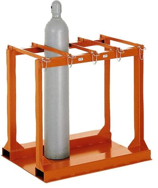 Made in USA - 4 Cylinder, Orange Cylinder Pallet Rack - 34" Wide x 41" High x 23" Deep - Industrial Tool & Supply
