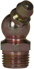 Value Collection - 45° Head Angle, 1/8 NPT Steel Standard Grease Fitting - 11.11mm Hex - Industrial Tool & Supply