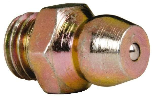 Value Collection - Straight Head Angle, 1/4-28 Steel Standard Grease Fitting - 7.94mm Hex - Industrial Tool & Supply