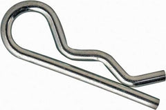 Value Collection - 1/4 to 3/8" Shaft Diam, 1-3/16" Long, 0.08" Wire Diam, Hair Pin Cotter - MB Grade 2 Spring Steel, Zinc-Plated Finish - Industrial Tool & Supply