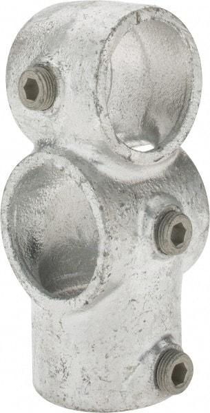Kee - 1-1/2" Pipe, Socket Tee & Crossover, Malleable Iron Tee & Crossover Pipe Rail Fitting - Galvanized Finish - Industrial Tool & Supply