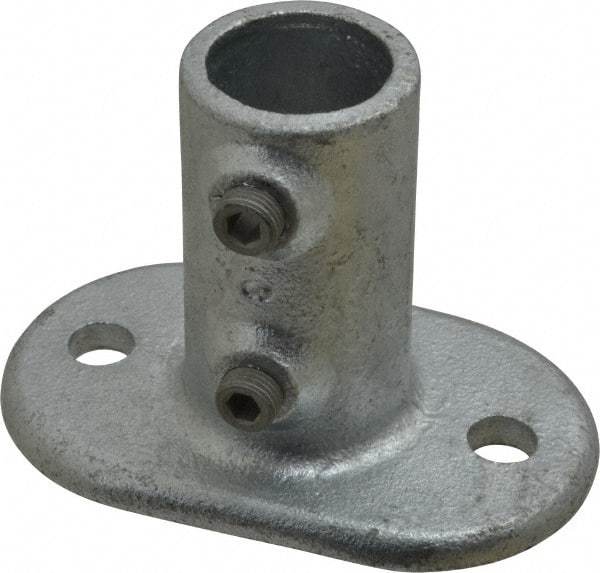 Kee - 1" Pipe, Railing Flange, Malleable Iron Flange Pipe Rail Fitting - Galvanized Finish - Industrial Tool & Supply