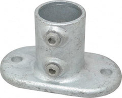 Kee - 1-1/2" Pipe, Railing Flange, Malleable Iron Flange Pipe Rail Fitting - Galvanized Finish - Industrial Tool & Supply