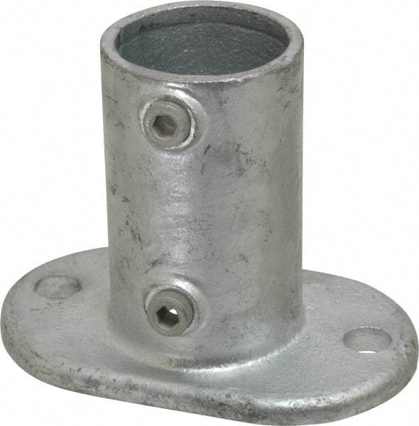 Kee - 2" Pipe, Railing Flange, Malleable Iron Flange Pipe Rail Fitting - Galvanized Finish - Industrial Tool & Supply