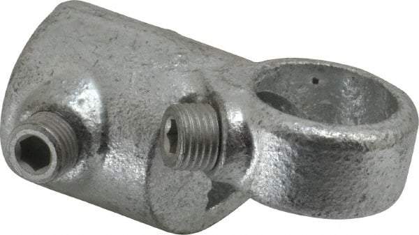Kee - 3/4" Pipe, Adjustable Side Outlet Tee, Malleable Iron Tee Pipe Rail Fitting - Galvanized Finish - Industrial Tool & Supply