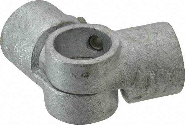 Kee - 1" Pipe, Adjustable Side Outlet Tee, Malleable Iron Tee Pipe Rail Fitting - Galvanized Finish - Industrial Tool & Supply