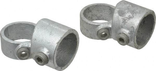Kee - 1-1/4" Pipe, Adjustable Side Outlet Tee, Malleable Iron Tee Pipe Rail Fitting - Galvanized Finish - Industrial Tool & Supply