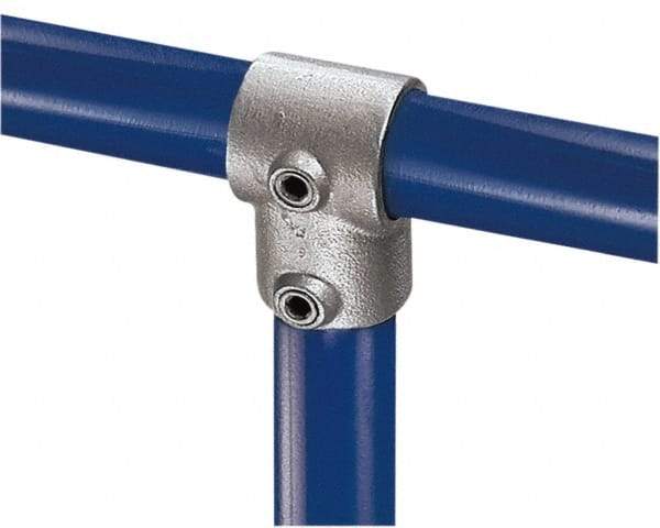 Kee - 3/4" Pipe, Single Socket Tee, Malleable Iron Tee Pipe Rail Fitting - Galvanized Finish - Industrial Tool & Supply