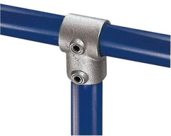 Kee - 3/4" Pipe, Single Socket Tee, Malleable Iron Tee Pipe Rail Fitting - Galvanized Finish - Industrial Tool & Supply