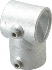 Kee - 2" Pipe, Single Socket Tee, Malleable Iron Tee Pipe Rail Fitting - Galvanized Finish - Industrial Tool & Supply