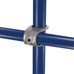 Kee - 3/4" Pipe, Clamp-On Crossover, Malleable Iron Cross Pipe Rail Fitting - Galvanized Finish - Industrial Tool & Supply