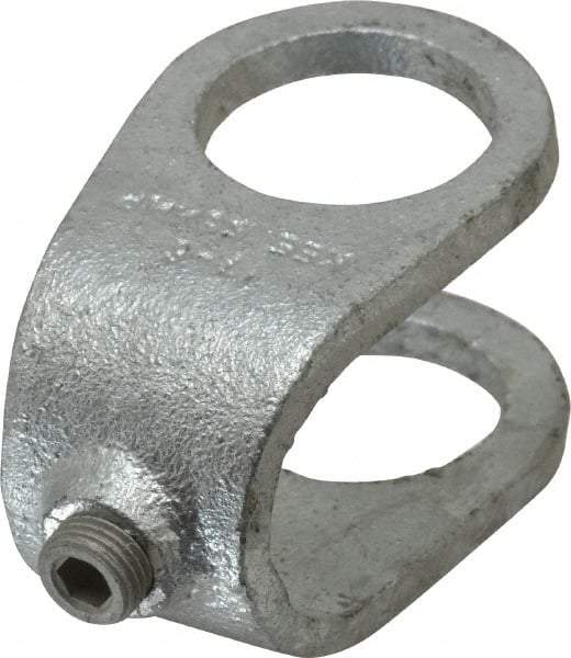 Kee - 1" Pipe, Clamp-On Crossover, Malleable Iron Cross Pipe Rail Fitting - Galvanized Finish - Industrial Tool & Supply