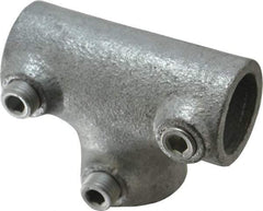 Kee - 3/4" Pipe, 90° Three Socket Tee, Malleable Iron Tee Pipe Rail Fitting - Galvanized Finish - Industrial Tool & Supply