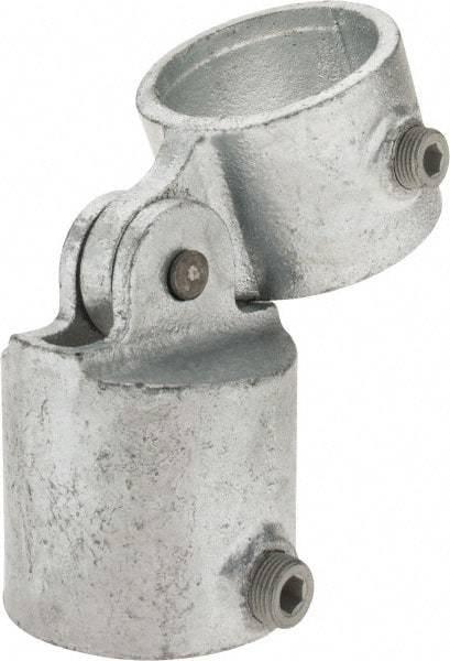Kee - 2" Pipe, Malleable Iron Swivel Socket Pipe Rail Fitting - Galvanized Finish - Industrial Tool & Supply