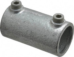 Kee - 1-1/4" Pipe, Malleable Iron Straight Coupling Pipe Rail Fitting - Galvanized Finish - Industrial Tool & Supply
