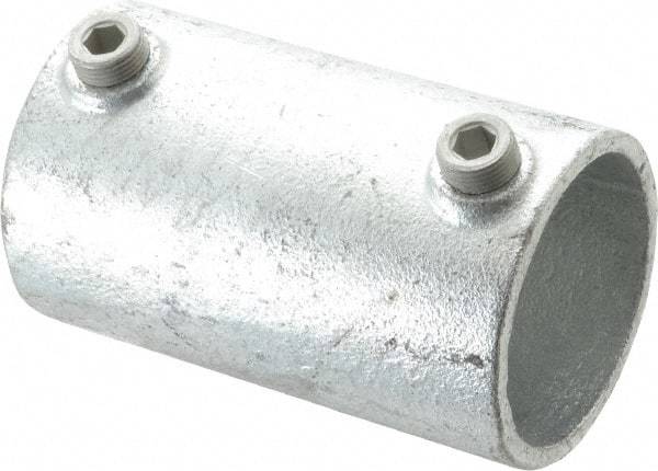 Kee - 2" Pipe, Malleable Iron Straight Coupling Pipe Rail Fitting - Galvanized Finish - Industrial Tool & Supply