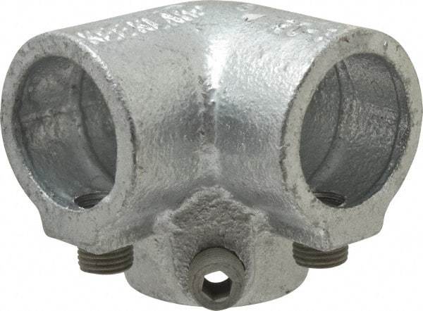 Kee - 1" Pipe, Side Outlet Elbow, Malleable Iron Elbow Pipe Rail Fitting - Galvanized Finish - Industrial Tool & Supply