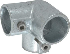 Kee - 1-1/2" Pipe, Side Outlet Elbow, Malleable Iron Elbow Pipe Rail Fitting - Galvanized Finish - Industrial Tool & Supply
