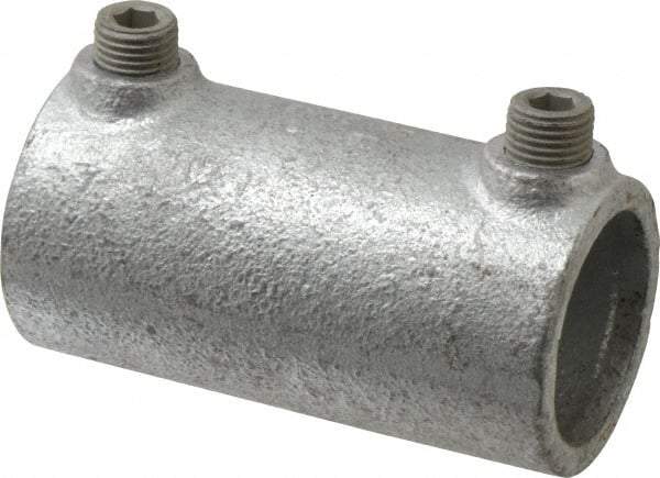 Kee - 3/4" Pipe, Two Socket Cross, Malleable Iron Cross Pipe Rail Fitting - Galvanized Finish - Industrial Tool & Supply