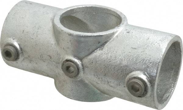 Kee - 2" Pipe, Two Socket Cross, Malleable Iron Cross Pipe Rail Fitting - Galvanized Finish - Industrial Tool & Supply