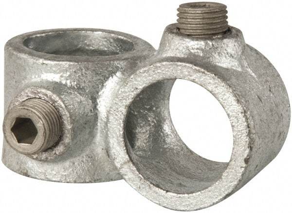 Kee - 3/4" Pipe, Crossover, Malleable Iron Cross Pipe Rail Fitting - Galvanized Finish - Industrial Tool & Supply