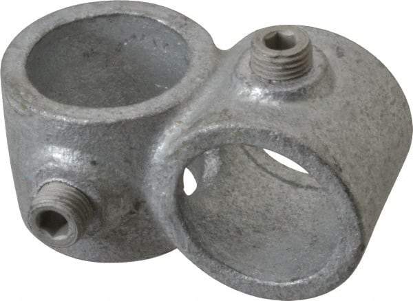 Kee - 1" Pipe, Crossover, Malleable Iron Cross Pipe Rail Fitting - Galvanized Finish - Industrial Tool & Supply