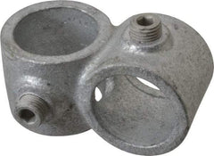 Kee - 1" Pipe, Crossover, Malleable Iron Cross Pipe Rail Fitting - Galvanized Finish - Industrial Tool & Supply