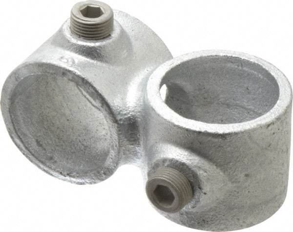 Kee - 1-1/4" Pipe, Crossover, Malleable Iron Cross Pipe Rail Fitting - Galvanized Finish - Industrial Tool & Supply