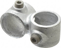 Kee - 1-1/4" Pipe, Crossover, Malleable Iron Cross Pipe Rail Fitting - Galvanized Finish - Industrial Tool & Supply