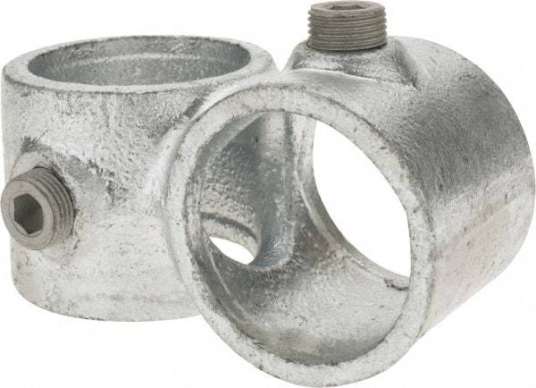 Kee - 1-1/2" Pipe, Crossover, Malleable Iron Cross Pipe Rail Fitting - Galvanized Finish - Industrial Tool & Supply
