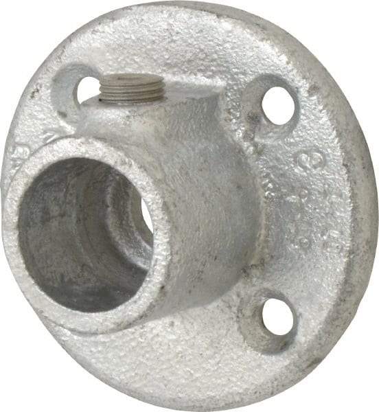 Kee - 3/4" Pipe, Medium Flange, Malleable Iron Flange Pipe Rail Fitting - Galvanized Finish - Industrial Tool & Supply