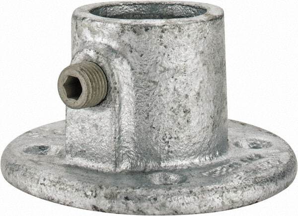Kee - 1" Pipe, Medium Flange, Malleable Iron Flange Pipe Rail Fitting - Galvanized Finish - Industrial Tool & Supply