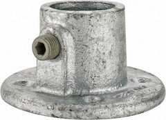 Kee - 1" Pipe, Medium Flange, Malleable Iron Flange Pipe Rail Fitting - Galvanized Finish - Industrial Tool & Supply