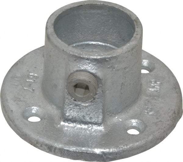 Kee - 1-1/4" Pipe, Medium Flange, Malleable Iron Flange Pipe Rail Fitting - Galvanized Finish - Industrial Tool & Supply