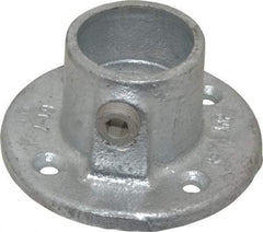 Kee - 1-1/4" Pipe, Medium Flange, Malleable Iron Flange Pipe Rail Fitting - Galvanized Finish - Industrial Tool & Supply