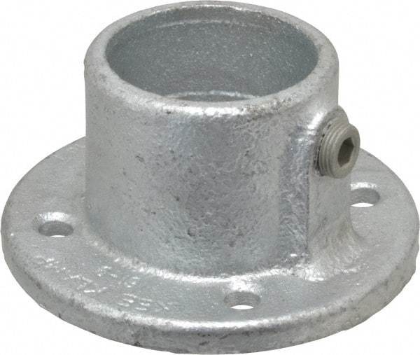 Kee - 2" Pipe, Medium Flange, Malleable Iron Flange Pipe Rail Fitting - Galvanized Finish - Industrial Tool & Supply