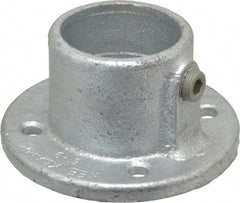 Kee - 2" Pipe, Medium Flange, Malleable Iron Flange Pipe Rail Fitting - Galvanized Finish - Industrial Tool & Supply