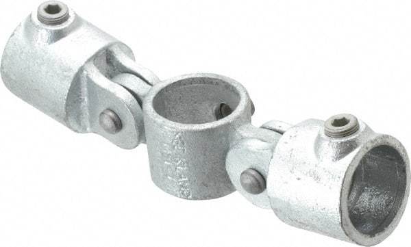 Kee - 1-1/4" Pipe, Malleable Iron Swivel Socket Pipe Rail Fitting - Galvanized Finish - Industrial Tool & Supply