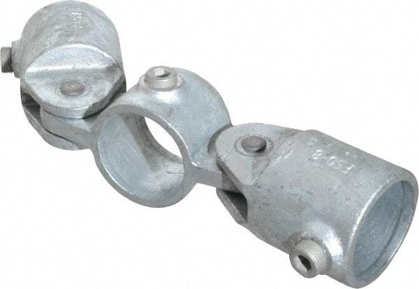 Kee - 1-1/2" Pipe, Malleable Iron Swivel Socket Pipe Rail Fitting - Galvanized Finish - Industrial Tool & Supply