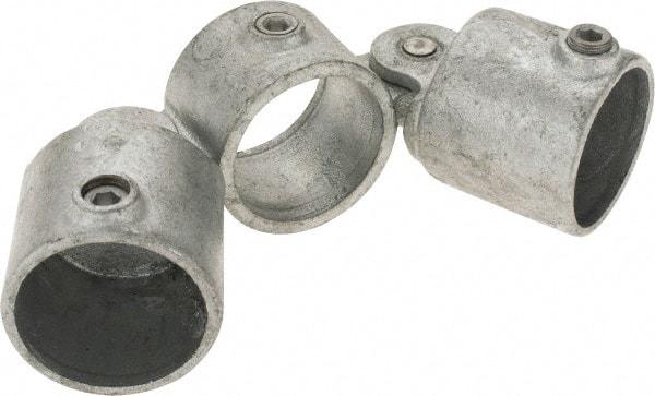 Kee - 2" Pipe, Malleable Iron Swivel Socket Pipe Rail Fitting - Galvanized Finish - Industrial Tool & Supply