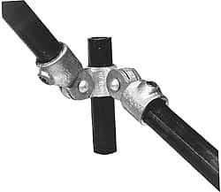 Kee - 3/4" Pipe, Malleable Iron Swivel Socket Pipe Rail Fitting - Galvanized Finish - Industrial Tool & Supply