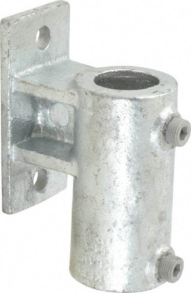 Kee - 1-1/2" Pipe, Malleable Iron Rail Base Pipe Rail Fitting - Galvanized Finish - Industrial Tool & Supply
