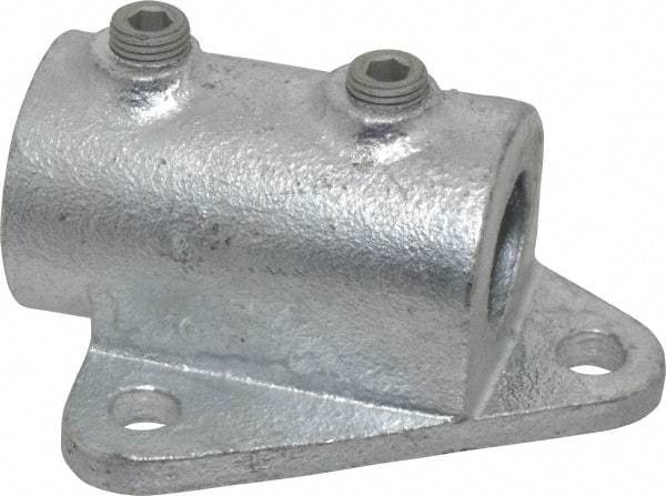 Kee - 1" Pipe, Wall Mount Flange, Malleable Iron Flange Pipe Rail Fitting - Galvanized Finish - Industrial Tool & Supply