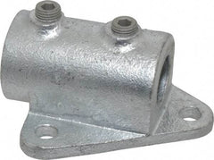 Kee - 1" Pipe, Wall Mount Flange, Malleable Iron Flange Pipe Rail Fitting - Galvanized Finish - Industrial Tool & Supply